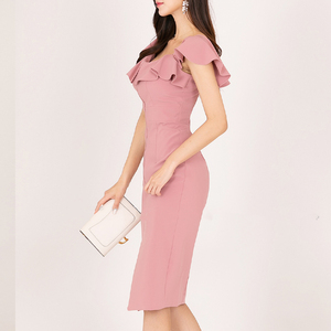 2022 spring light luxury Korean version sweet slim fit cardigan bag hip dress women