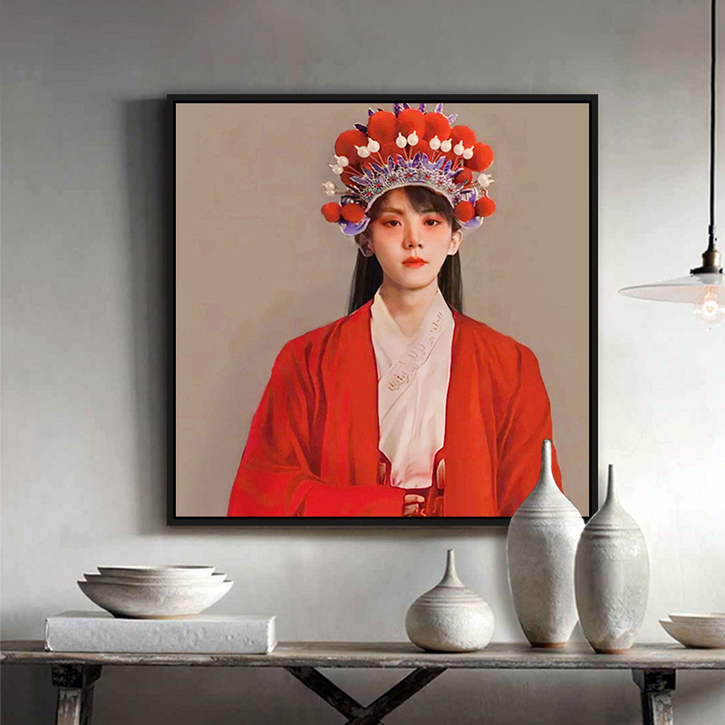 戏曲风中式diy数字油画tnt时代少年团手工填色艺术创意明星装饰画