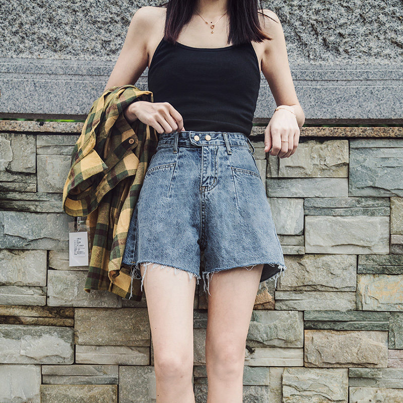 牛仔短裤女高腰宽松a字阔腿2019夏新款外穿韩版网红泫雅超短热裤