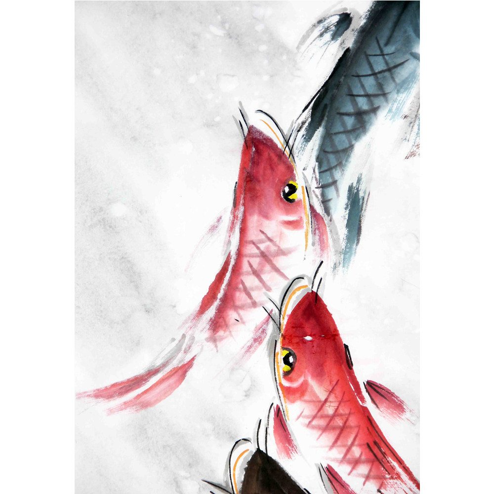 佟广伟《九龙鱼》张大千第四代嫡传弟子l 2861