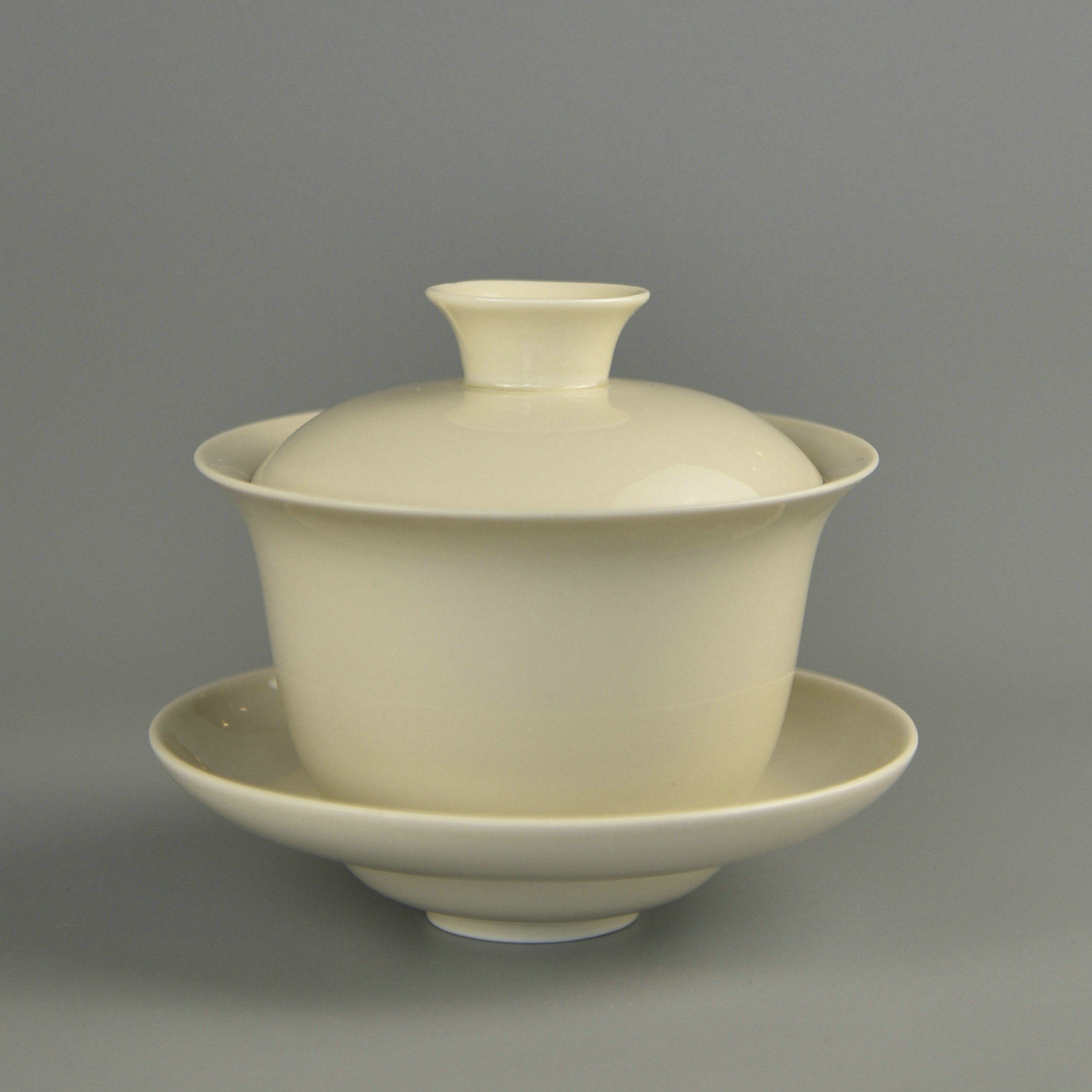 定窑牙白釉三才盖碗标准大容量宋瓷官窑中国宋韵宫廷风定瓷茶具