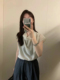 现！韩国东大门正品女装 夏季新款 天丝质感洋气堆堆领子飘带衬衫