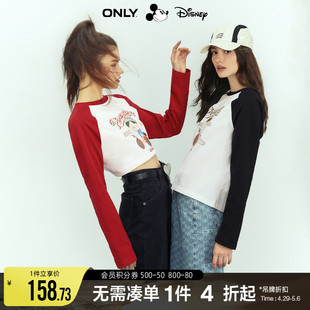 ONLYDISNEY匹诺曹联名宽松圆领长袖T恤女|123102003