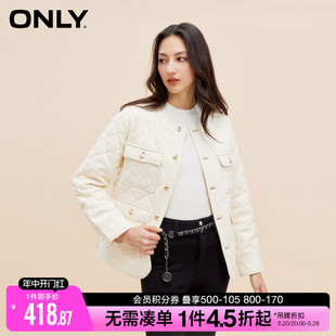 ONLY春季简约休闲箱型贴袋短款牛仔外套女|12340B008