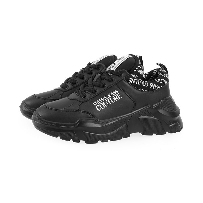 versace范思哲男士真皮低帮时尚休闲鞋纯色印花简约厚底老爹鞋