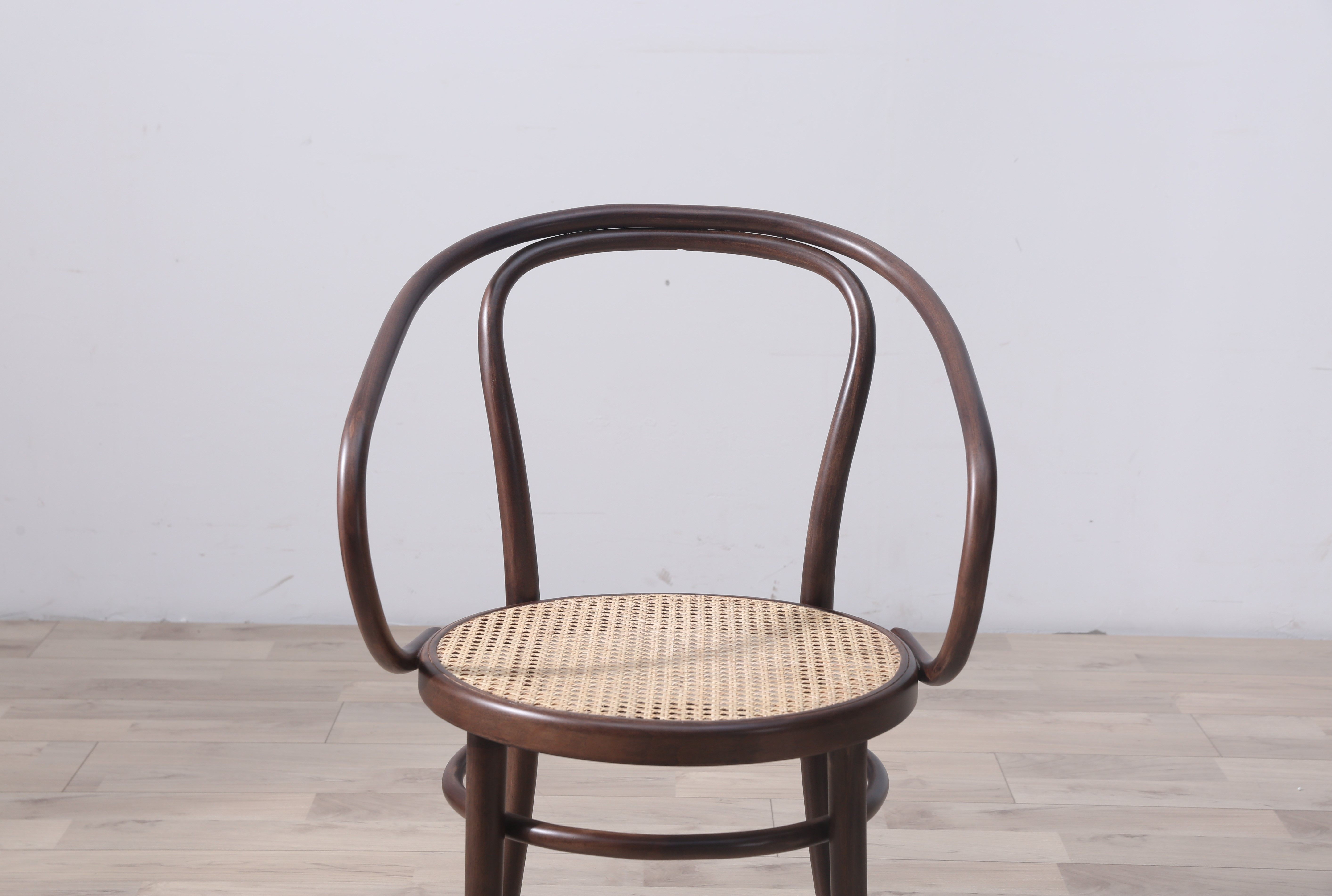 双十一大促实木弯曲圆背扶手椅家用实木椅复古休闲咖啡30号椅