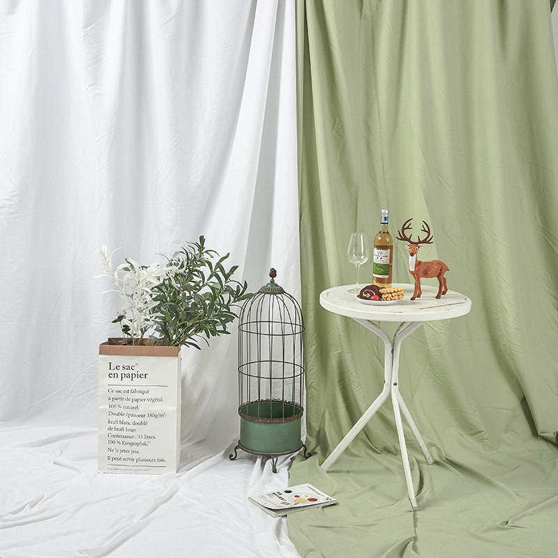 图道具直播间装饰纯白色影楼单色拍摄挂布白布摄影棚服装店背景图网红