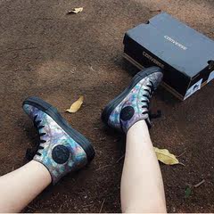 CONVERSE Chuck Taylor all star 全黑  炫彩油印