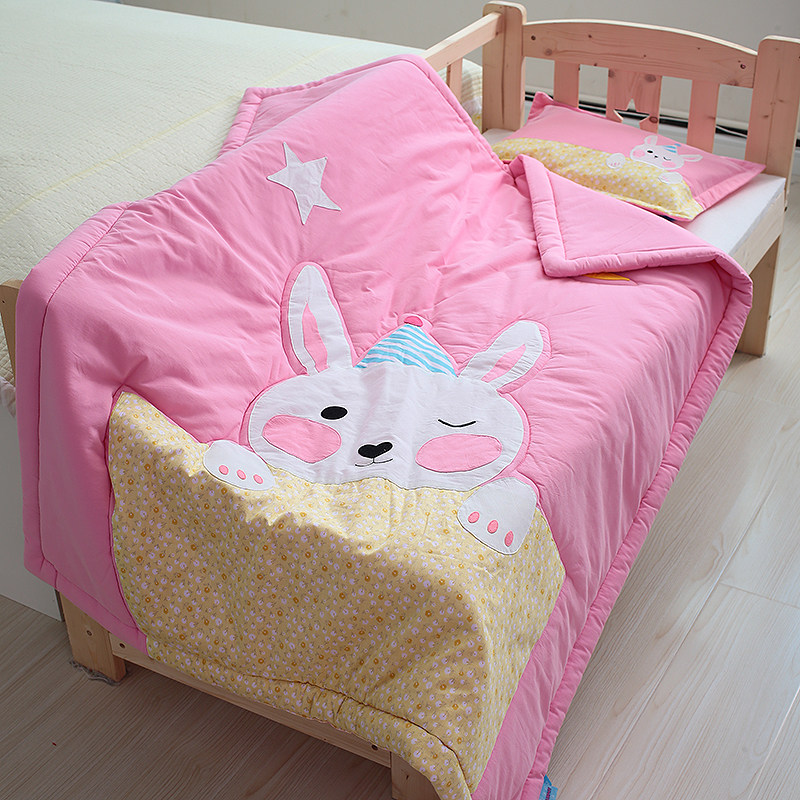 韩国墨菲儿童被纯棉婴儿被子斜纹贴布绣水洗小孩幼儿园棉被两件套