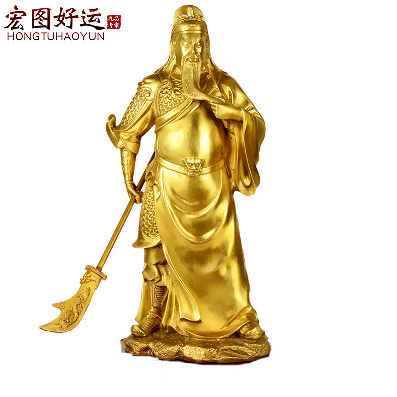铜关公佛像摆件纯铜财神爷佛像招财关羽关二爷神像武财神店铺供奉