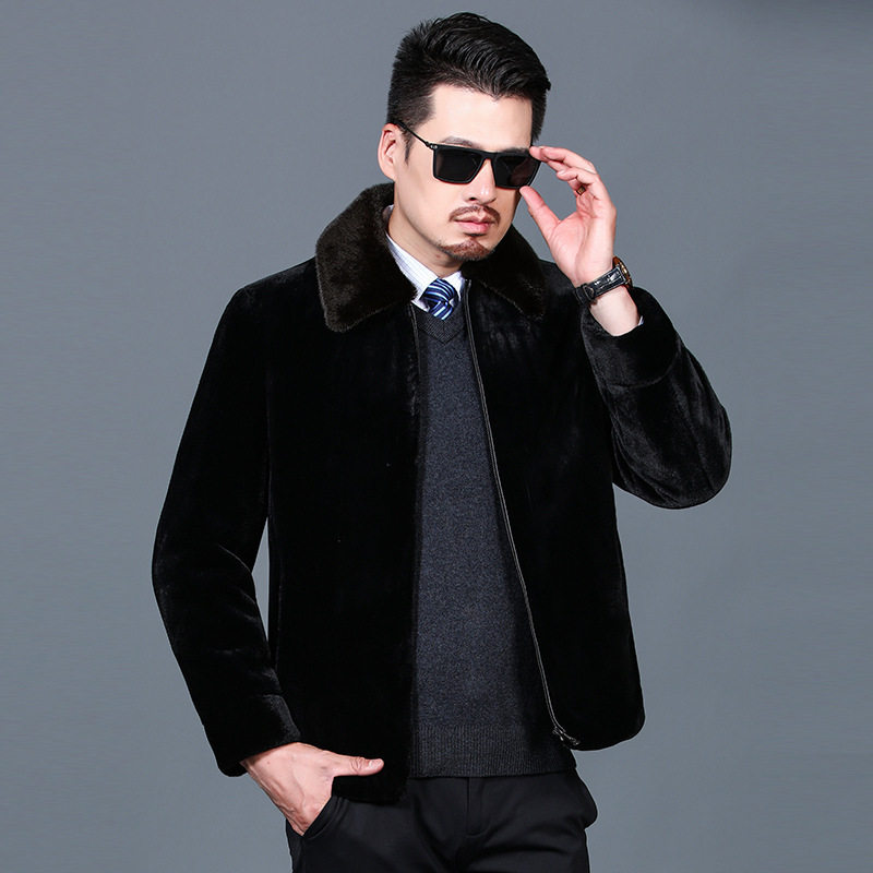 男士皮草外套新款貂皮大衣