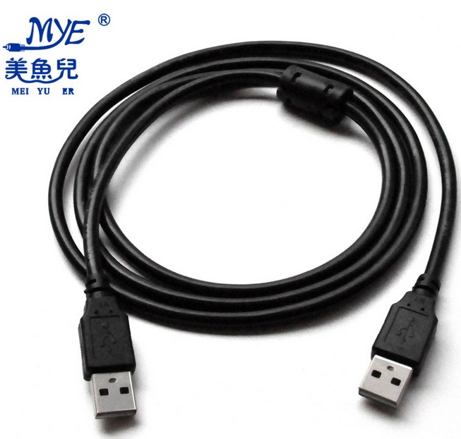 1.5米长USB2.0数据线A/A延长线USB公对公对接线车载线单磁环