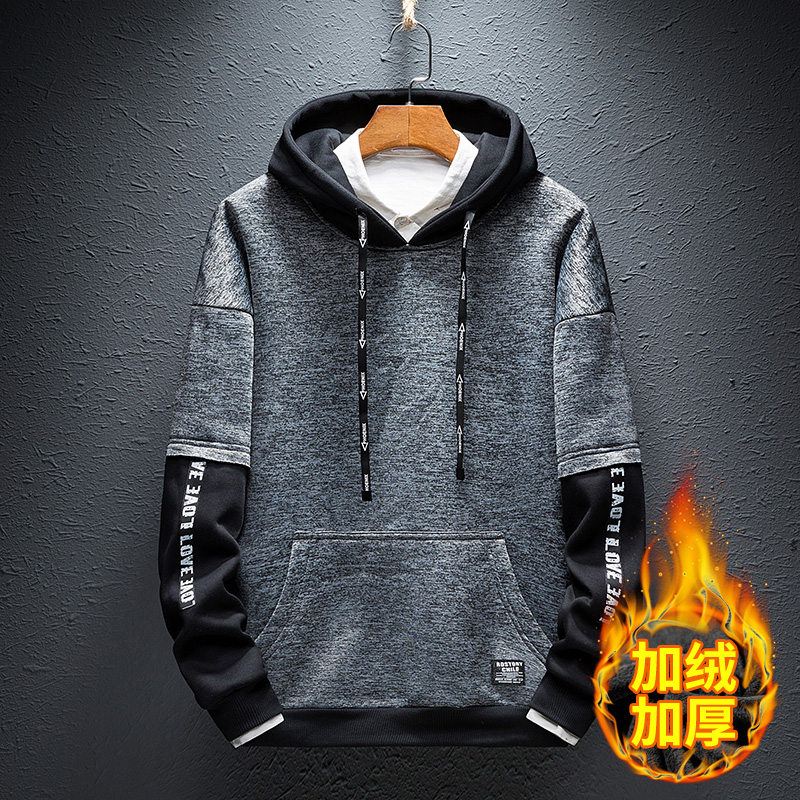 Plus velvet autumn and winter ins Hoodie man 2021 new pattern Korean Edition Schoolboy coat Spring and autumn payment clothes Trendin the Men's clothing, Sweater category - from Buy2taobao.com to provide professional Taobao agent buy service