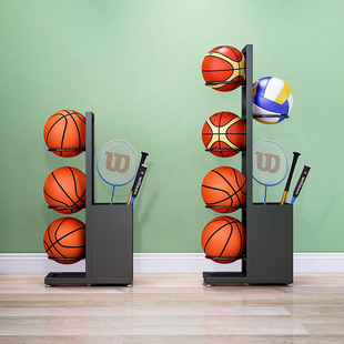 篮球收纳架家用室内运动器材置物架存放架羽毛球拍摆放架乒乓球架