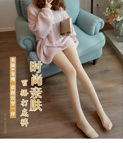 秋冬连袜压力裤高腰收腹提臀女打底裤加绒加厚连袜踩脚压力裤