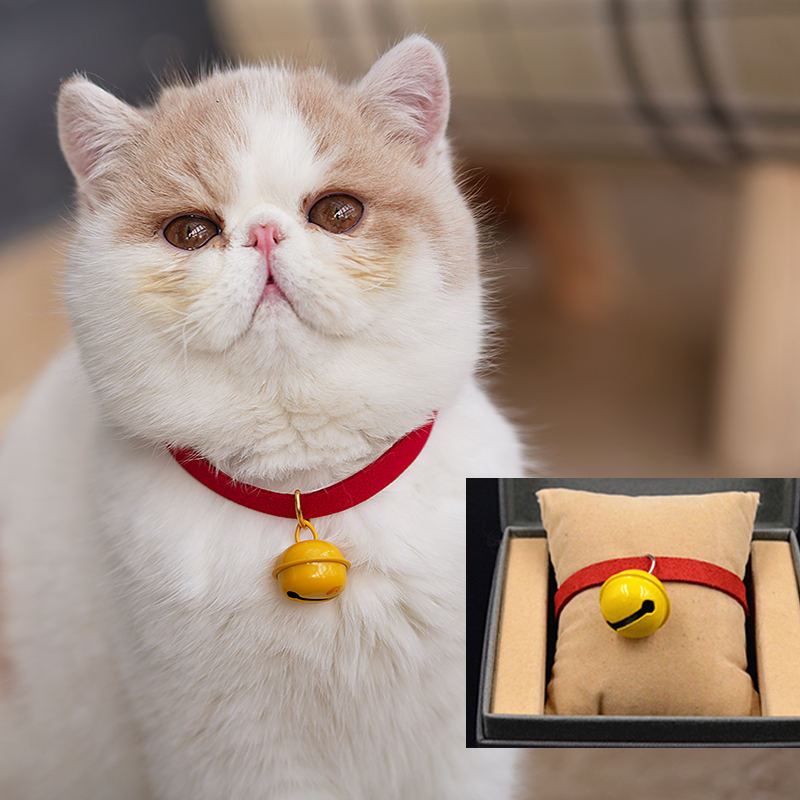 猫铃铛日系无声项圈猫咪脖子饰品可调节宠物英短可爱小幼猫用品