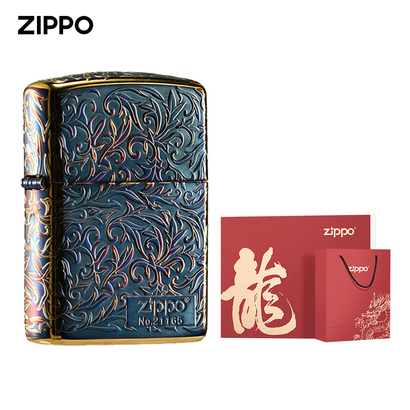 ZIPPO官方旗舰店防风煤油打火机原装日版五面烧金唐草520礼物