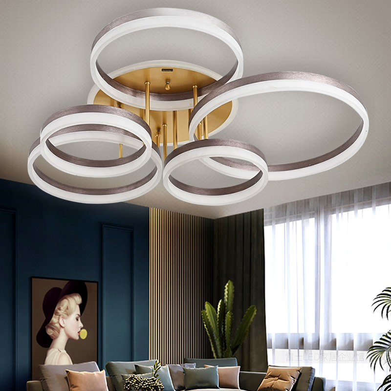 雷士照明圈圈大客厅leb灯吸顶灯餐厅吊灯卧室灯简约现代创意新款