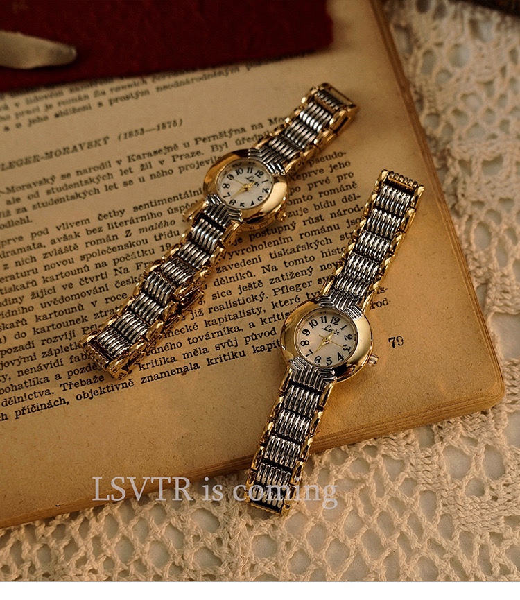 【LSVTR】钢带贵气千金老钱风女士小众中古轻奢气质时尚石英手表