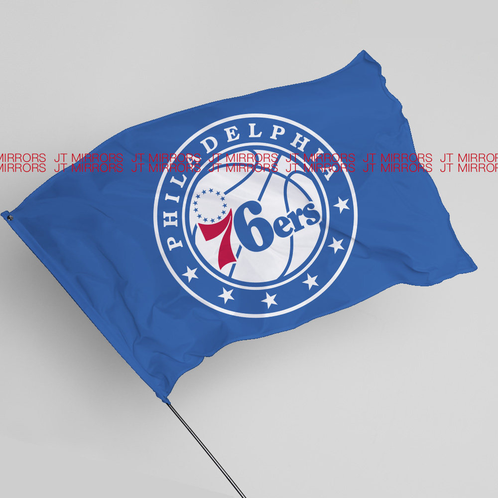 nba费城76人篮球俱乐部球队应援队旗定制philadelphia 76ers flag