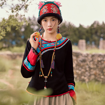 花制作 小花寨 原创民族风刺绣苗衣设计感上衣复古灯芯绒短外套女