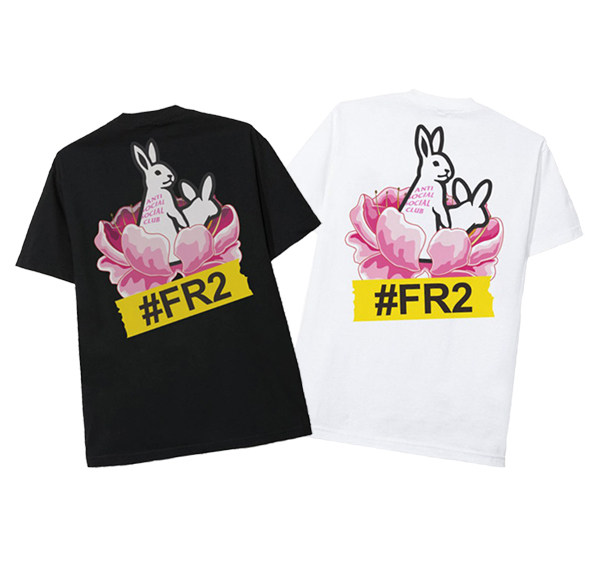 fr2 联名 anti social social club 大白兔assc印花 男女短袖t恤