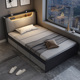 床现代简约1.2m单人床北欧小户型带灯高箱储物床家用榻榻米收纳床
