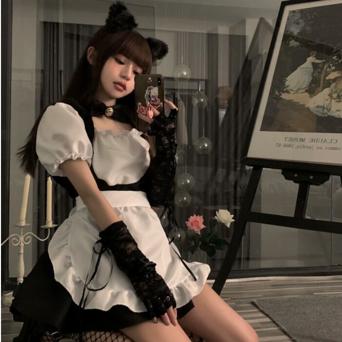 特价女仆装软妹连衣裙_韩菇凉{现货}~日系软妹小野猫性感女仆装女佣