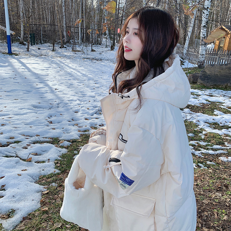 羽绒棉服女中长款韩版2023年新款冬季韩系bf宽松棉袄加厚棉衣外套