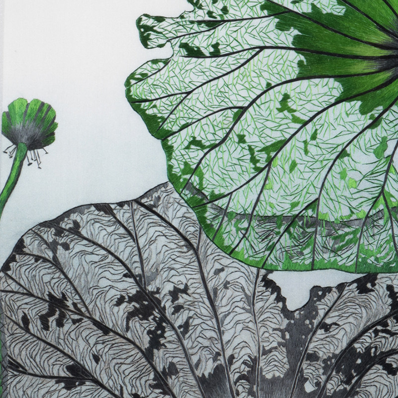 大师精品《荷叶三联》手工刺绣