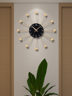 挂钟客厅家用简约现代创意时钟挂墙餐厅钟免打孔大气时尚轻奢钟表