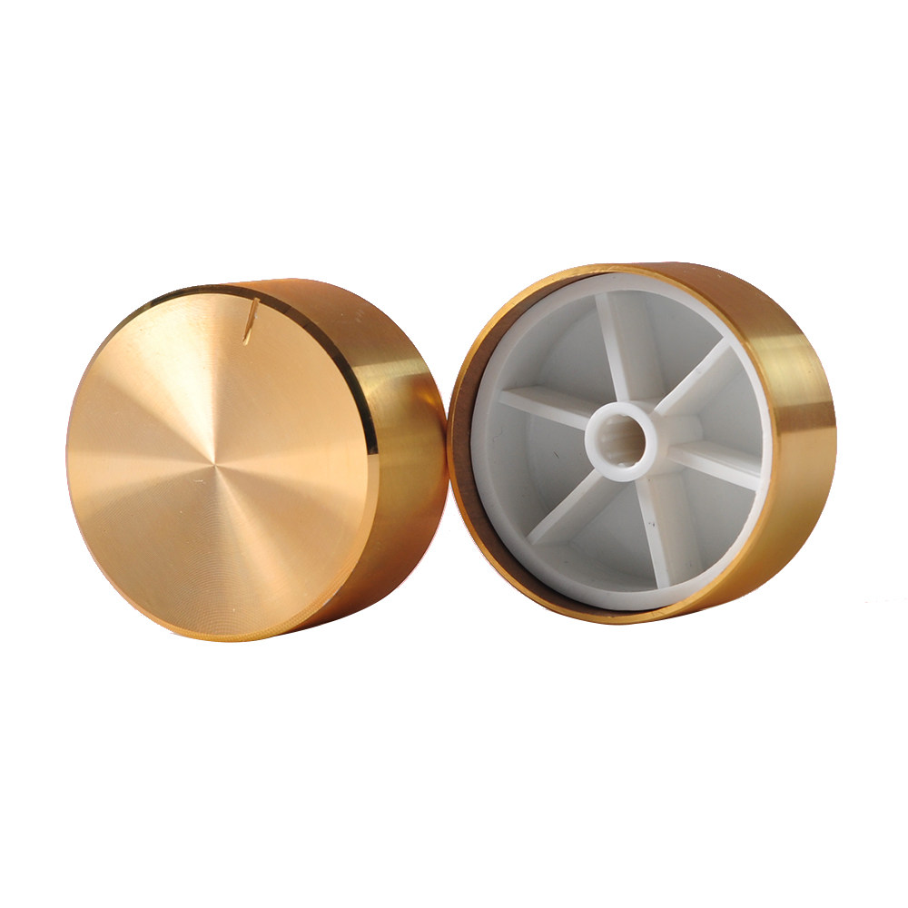 4019铝旋钮帽音量旋钮帽花轴电位器开关旋钮条沟金属旋钮调节帽