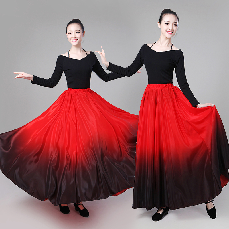 新疆舞蹈服装演出服广场舞民族长裙表演服女成人维吾尔族大摆裙