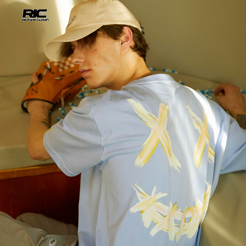 rickyisclown joke ric小丑初代撕裂笑脸短袖t恤男国潮牌夏装体恤-mc