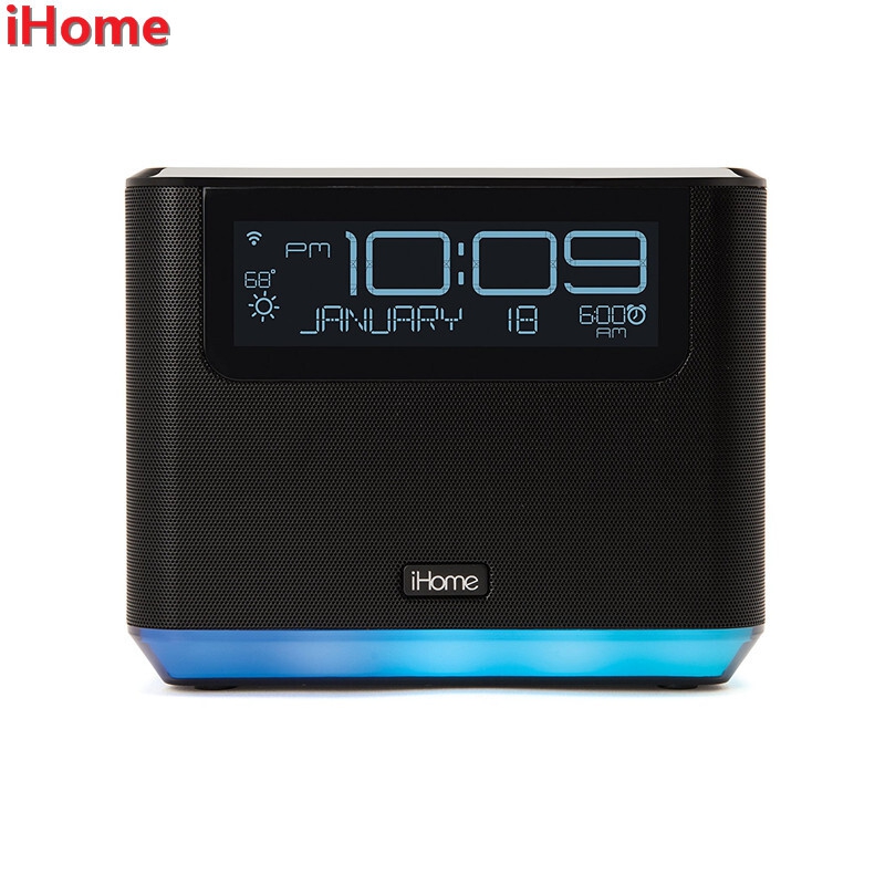ihomeiavs16新款蓝牙音箱usb充电智能语音声控卧室音响闹钟变色