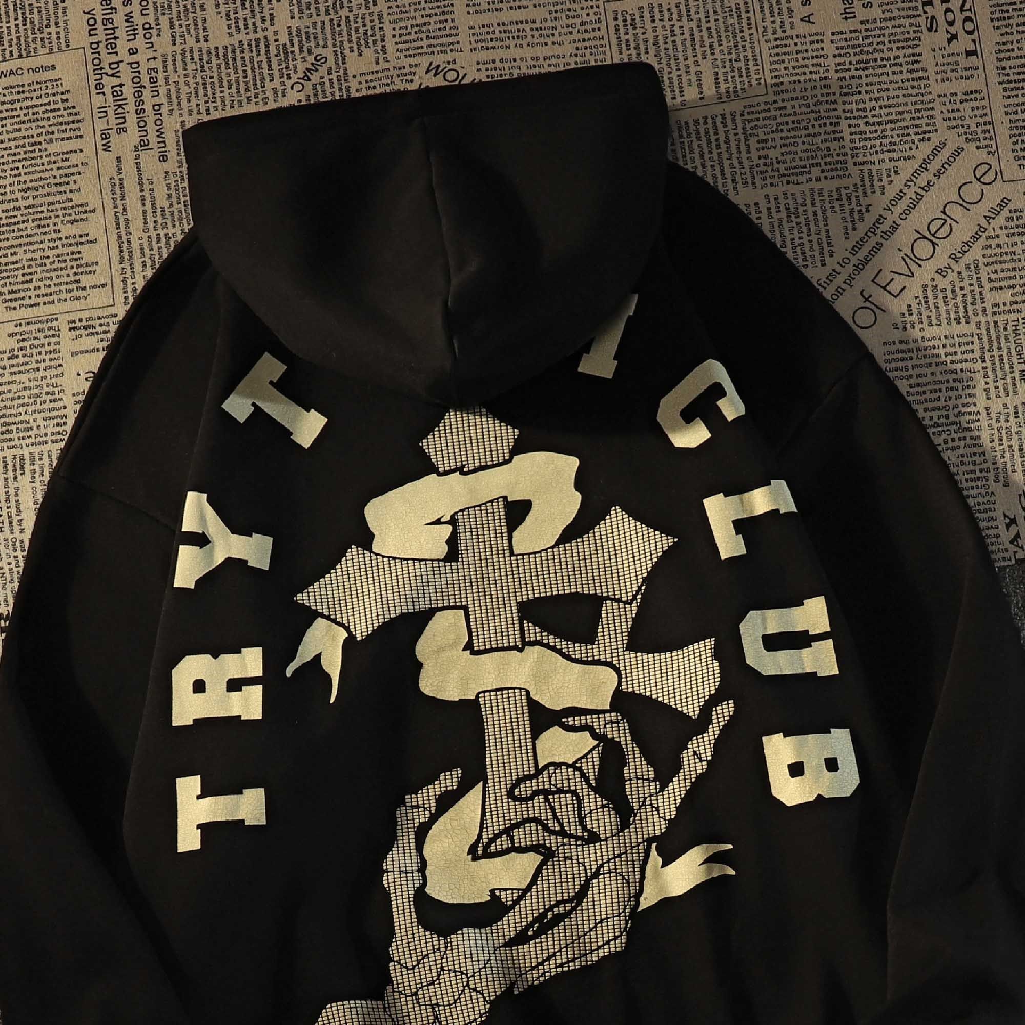 欧美潮牌hiphop高街卫衣男女秋冬宽松ins嘻哈街头风加绒加厚外套