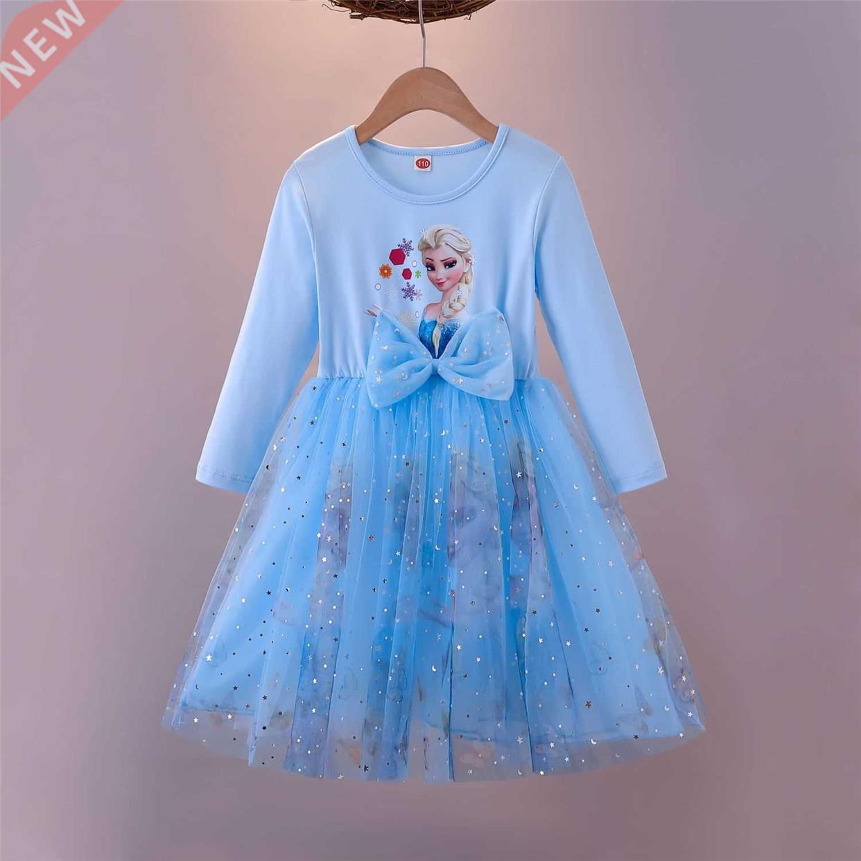 Kids Frozen Elsa Anna Princess Dresses for Girls Princess Dr