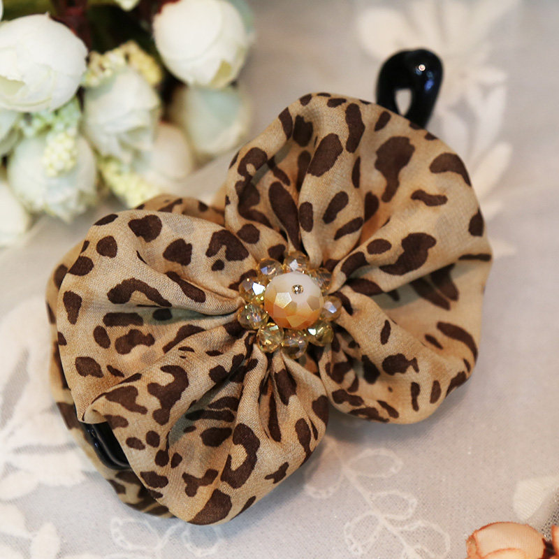 韩国布艺头花中号香蕉夹扎马尾夹扭夹花朵头夹竖夹防滑发卡子头饰