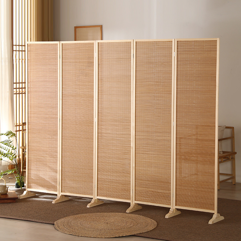 中式竹子竹编屏风帘房间隔断墙客厅卧