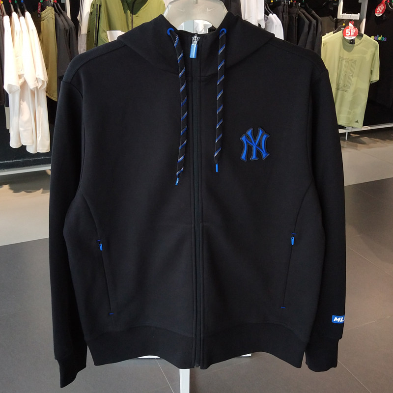 mlb外套专柜正品洋基队ny男女宽松潮流休闲秋冬新款连帽拉链卫衣