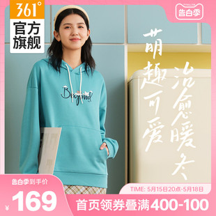 361运动卫衣女2023冬季新款连帽套头衫加绒保暖女款运动服上衣