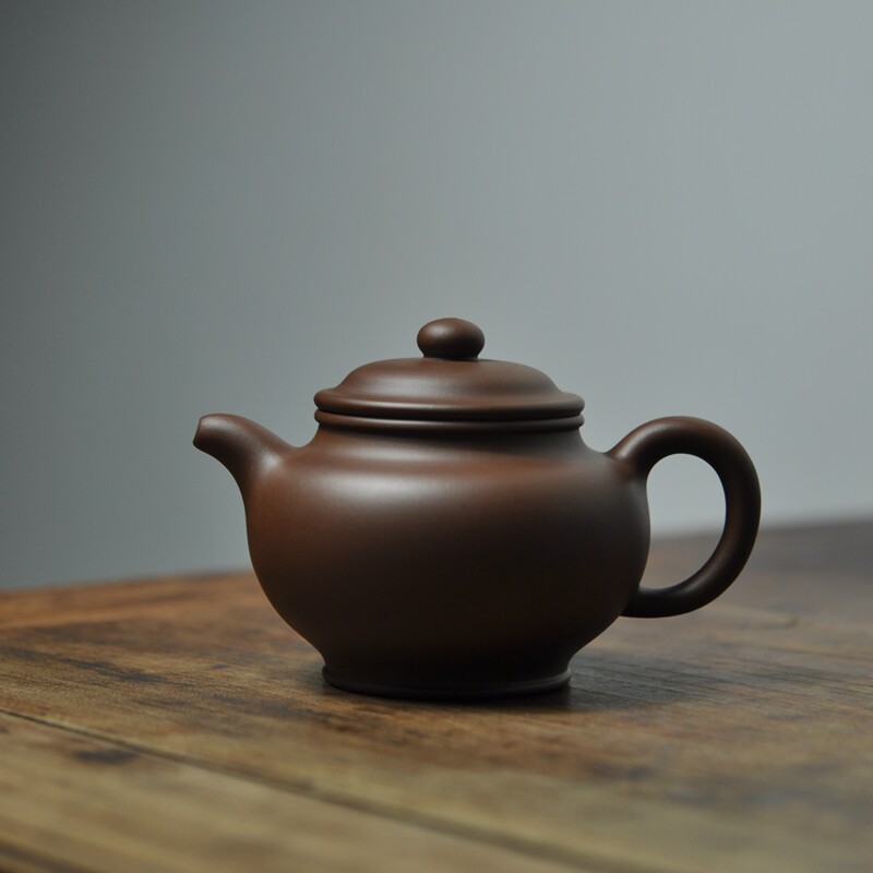 友兰轩 纯手工传统250cc中品 原矿80目文革老紫泥大亨掇只紫砂壶