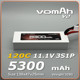 vomAh v2 锂电池 5300mah 11.1V 120C 3S1P 标准硬壳出线款