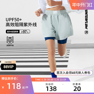 【2024新品】李宁CF溯女子防晒防泼水宽松运动短裤AKSU638