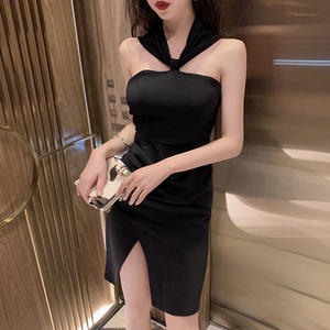 ~Spot ~ real shot ~ New Sexy off shoulder bow irregular waist slim short dress