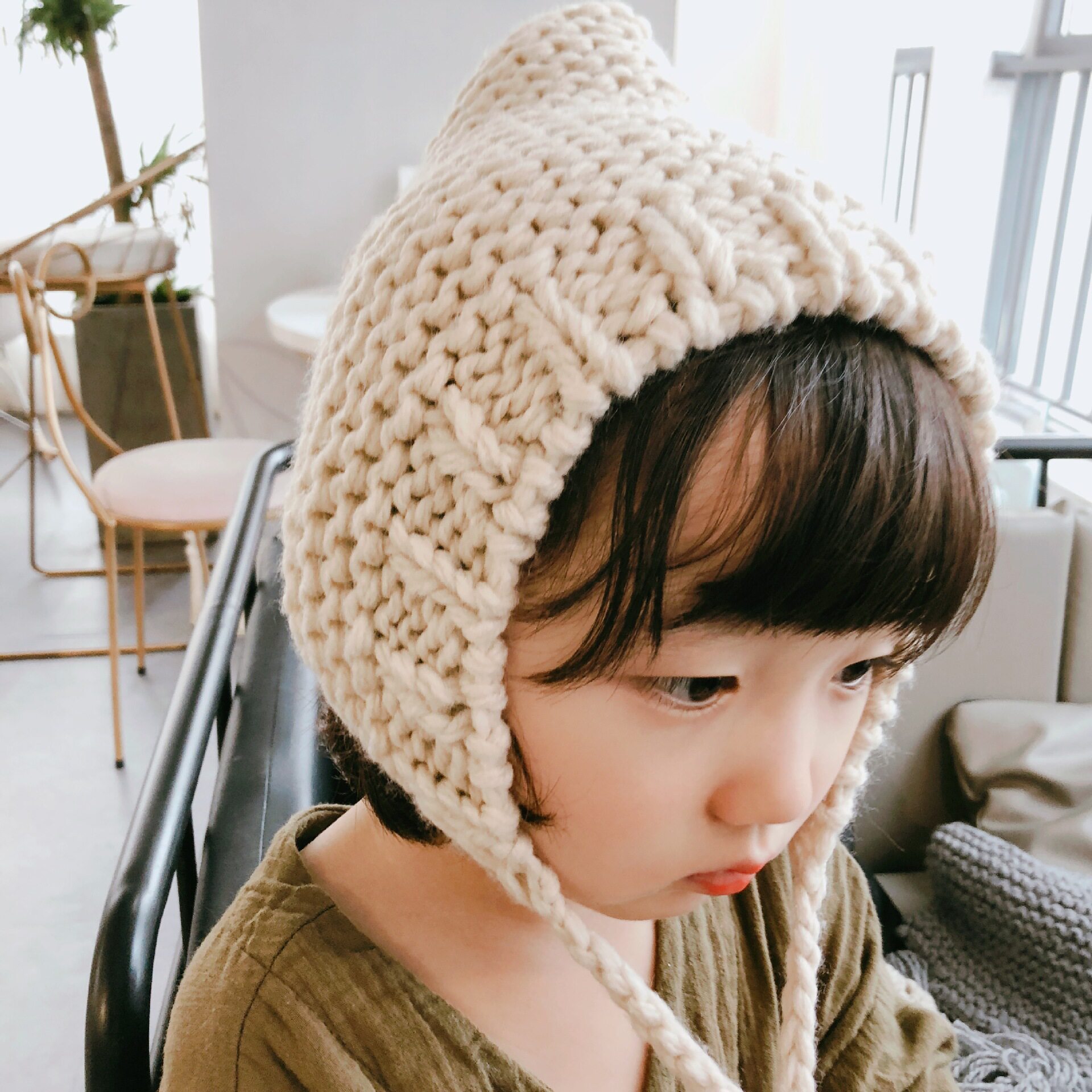 包邮 女宝宝女童护耳帽儿童婴儿毛线帽子1一2-3岁公主可爱4秋冬6韩国