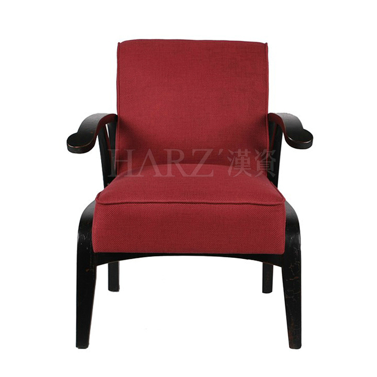 老上海全实木单人沙发布艺沙发现代简约舒适扶手椅客厅卧室休闲椅