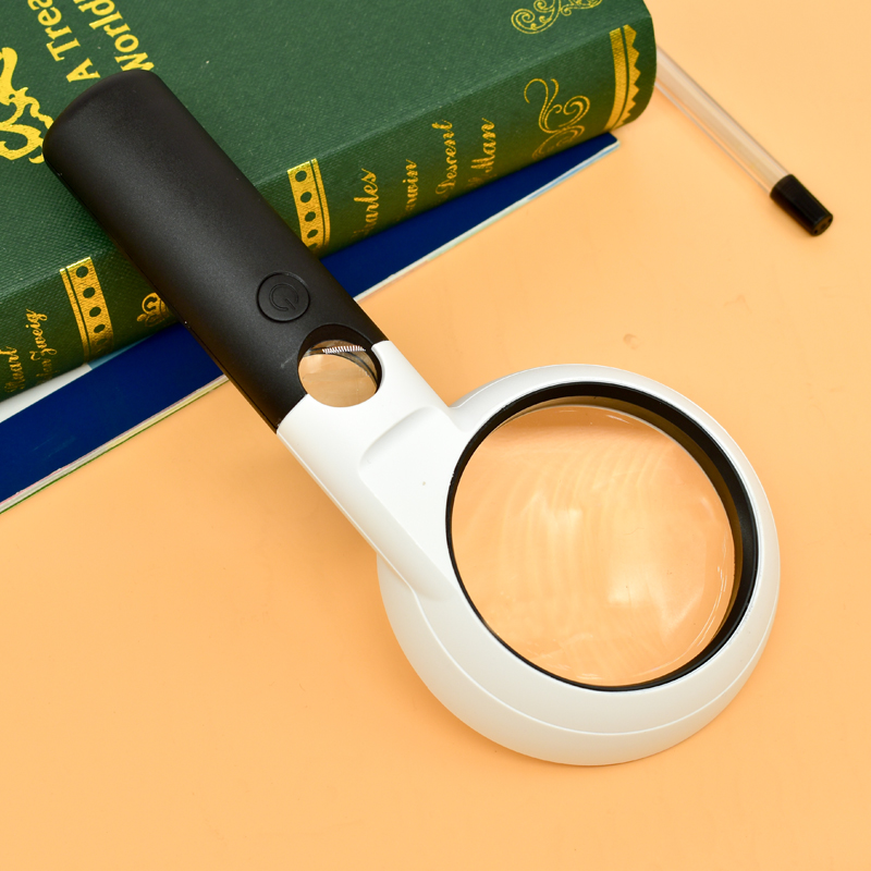 圣创30倍手持放大镜带led灯高清高倍儿童小学生老年用看书20老人阅读
