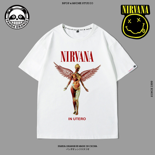 2020新款涅槃乐队T恤男女美式复古天使重金属摇滚宽松Nirvana短袖