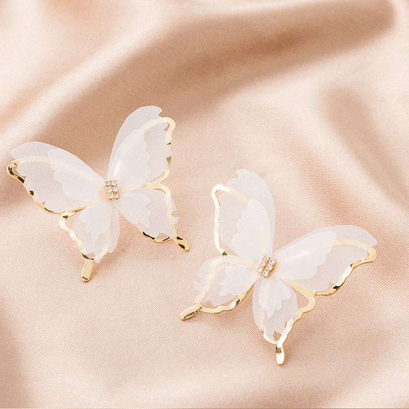 超仙复古蝴蝶耳环2021年新款潮韩式气质网红夸张耳饰女耳钉爆款